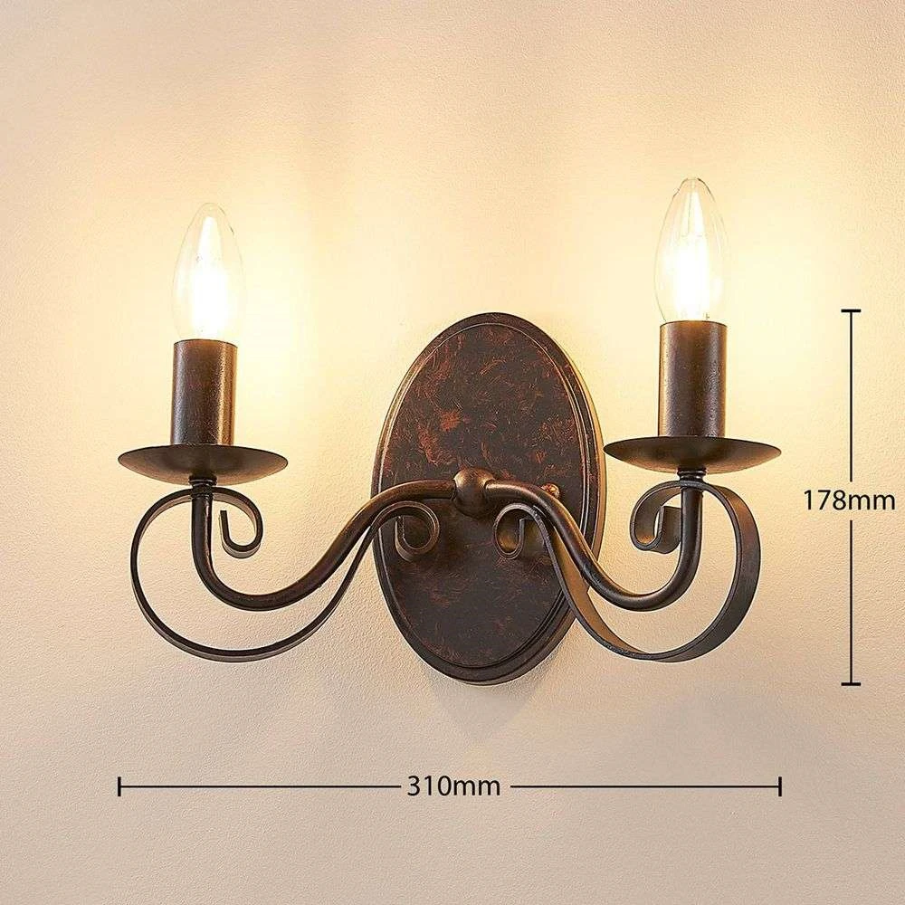 Lucande Lámparas Caleb Aplique De Pared Rust - Lucande 2 Lucande Lámparas Caleb Aplique De Pared Rust - Lucande - Imagen 2