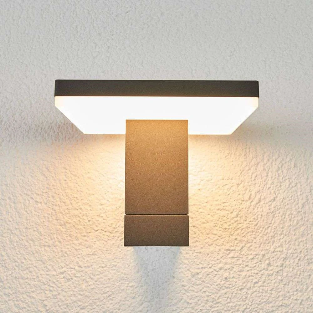 Lucande Lámparas Olesia Aplique Pared Exterior Dark Grey/Opal - Lucande 3 Lucande Lámparas Olesia Aplique Pared Exterior Dark Grey/Opal - Lucande - Imagen 3