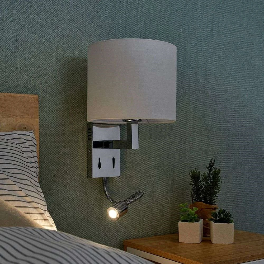 Lucande Lámparas Taron Aplique De Pared White/Chrome - Lucande 3 Lucande Lámparas Taron Aplique De Pared White/Chrome - Lucande - Imagen 3