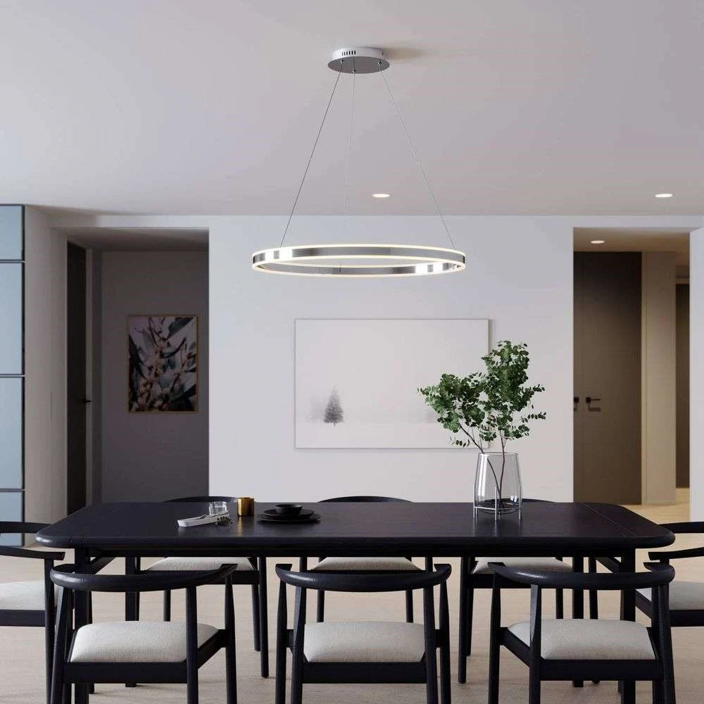 Lucande Lámparas Lyani Lámpara Colgante Ø80 Chrome/White - Lucande 2 Lucande Lámparas Lyani Lámpara Colgante Ø80 Chrome/White - Lucande - Imagen 2