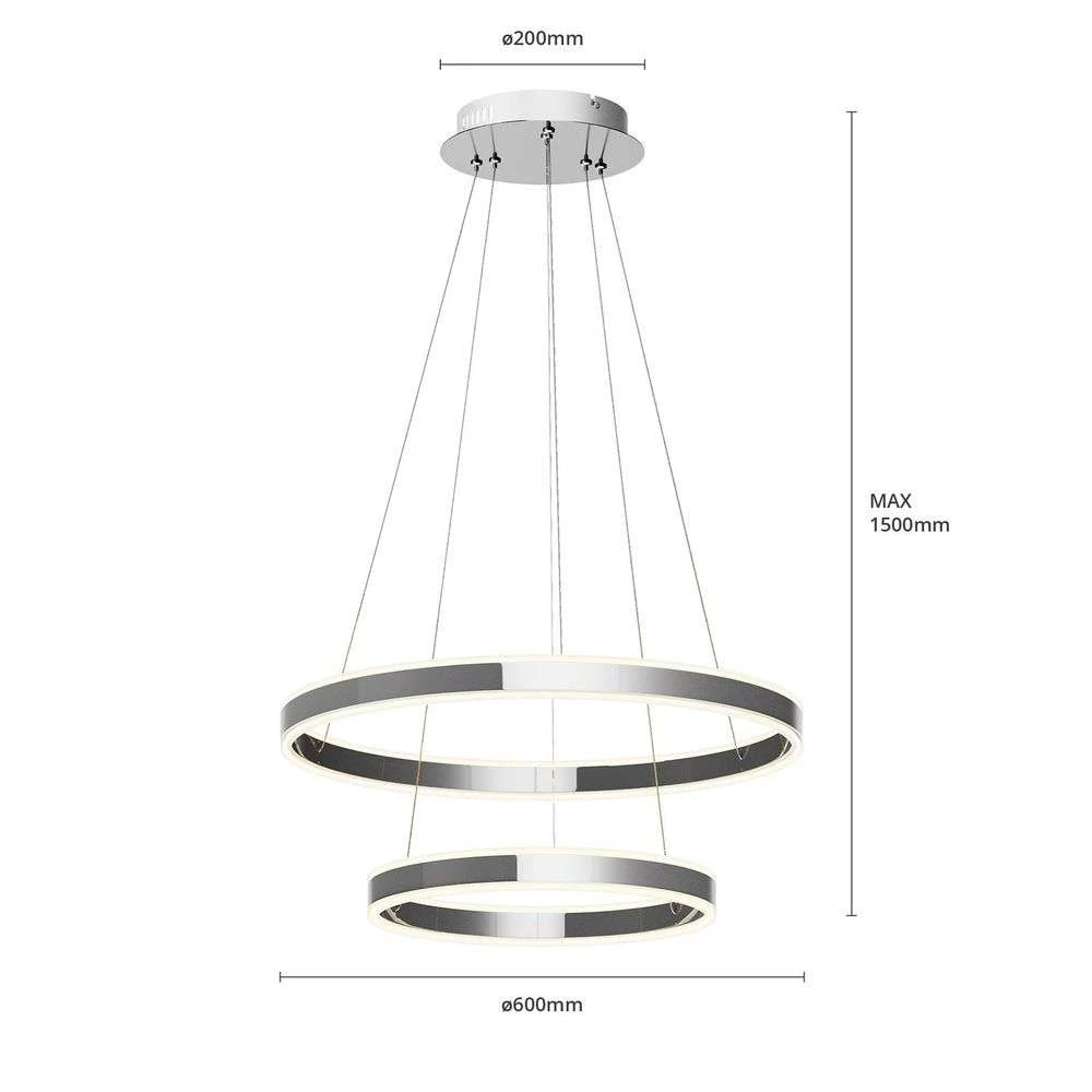 Lucande Lámparas Lyani 2 Lámpara Colgante Ø60 Chrome/White - Lucande 6 Lucande Lámparas Lyani 2 Lámpara Colgante Ø60 Chrome/White - Lucande - Imagen 6