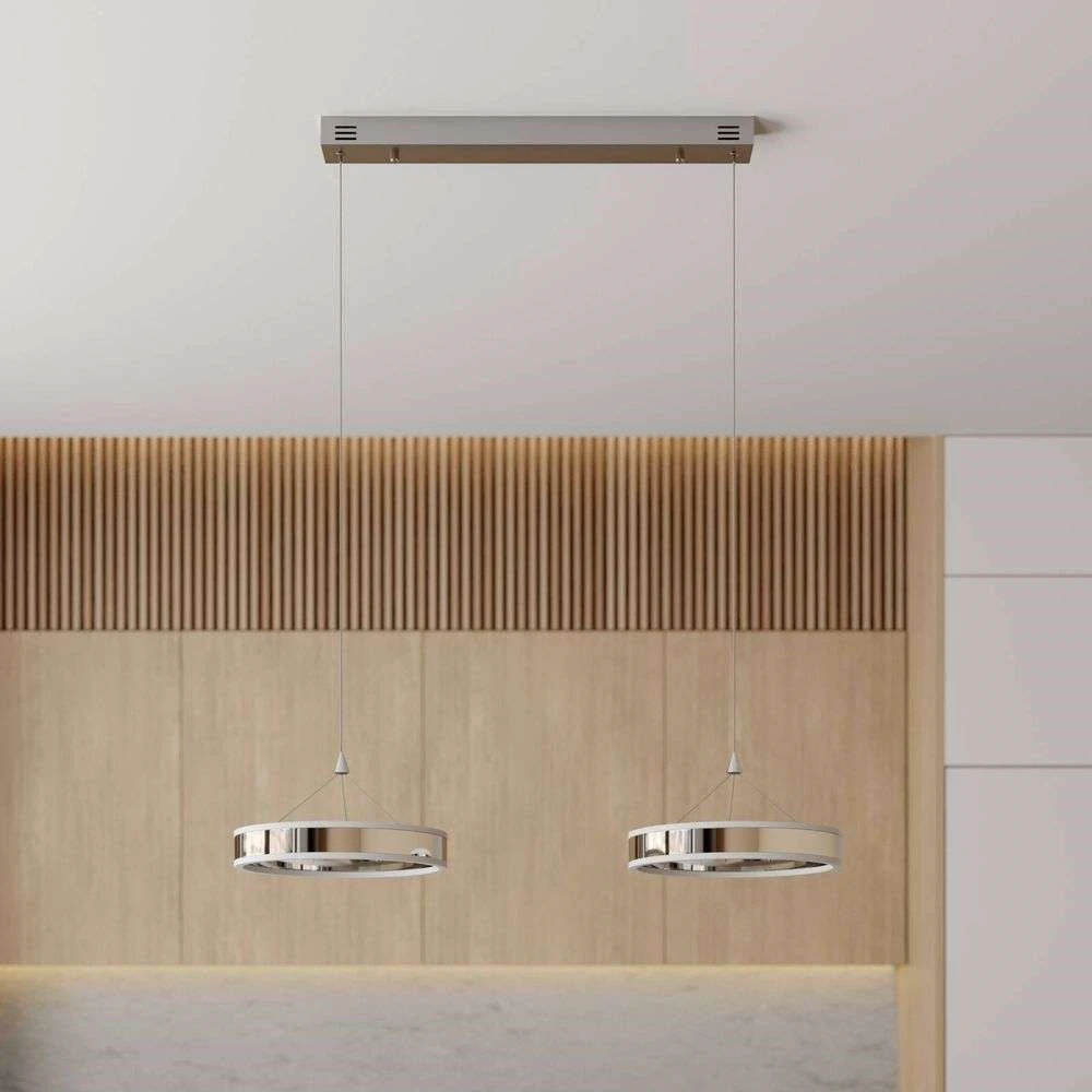 Lucande Lámparas Lyani Lámpara Colgante L85 Chrome/White - Lucande 2 Lucande Lámparas Lyani Lámpara Colgante L85 Chrome/White - Lucande - Imagen 2