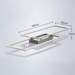 Lucande Lámparas Quadra Lámpara De Techo Dim. M Steel/White - Lucande -Lucande Tienda de ventas 42510965509623