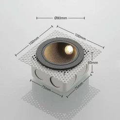 Lucande Lámparas Pordis Empotrable Aplique De Pared Exterior Dark Grey - Lucande -Lucande Tienda de ventas 42510965558373