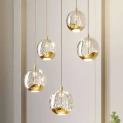 Lucande Lámparas Hayley 5 Lámpara Colgante Clear/Gold - Lucande -Lucande Tienda de ventas 42510965624776