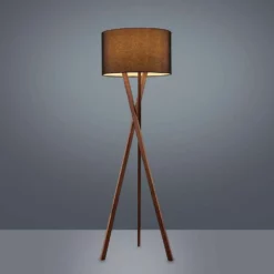 Lucande Lámparas Auriane Lámpara De Pie Black/Walnut - Lucande -Lucande Tienda de ventas 42510965778225