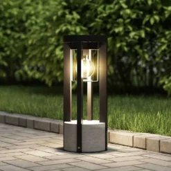 Lucande Lámparas Kalisa Round Lámpara Exterior/Jardín H42 Dark Grey - Lucande -Lucande Tienda de ventas 4251911703481lucande overa sockelleuchte rund e273