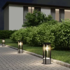 Lucande Lámparas Kalisa Round Lámpara Exterior/Jardín H42 Dark Grey - Lucande -Lucande Tienda de ventas 4251911703481lucande overa sockelleuchte rund e274