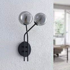 Lucande Lámparas Wynina 2 Aplique De Pared Black/Smoke - Lucande -Lucande Tienda de ventas 42519117044573