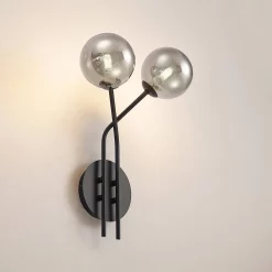 Lucande Lámparas Wynina 2 Aplique De Pared Black/Smoke - Lucande -Lucande Tienda de ventas 42519117044575