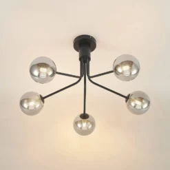 Lucande Lámparas Wynina 5 Lámpara De Techo Black/Smoke - Lucande -Lucande Tienda de ventas 42519117044715