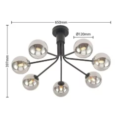 Lucande Lámparas Wynina 7 Lámpara De Techo Black/Smoke - Lucande -Lucande Tienda de ventas 42519117044953