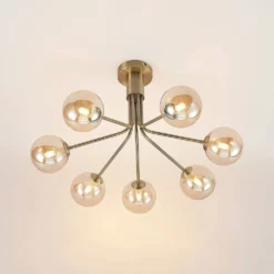 Lucande Lámparas Wynina 7 Lámpara De Techo Brass/Amber - Lucande -Lucande Tienda de ventas 42519117045015