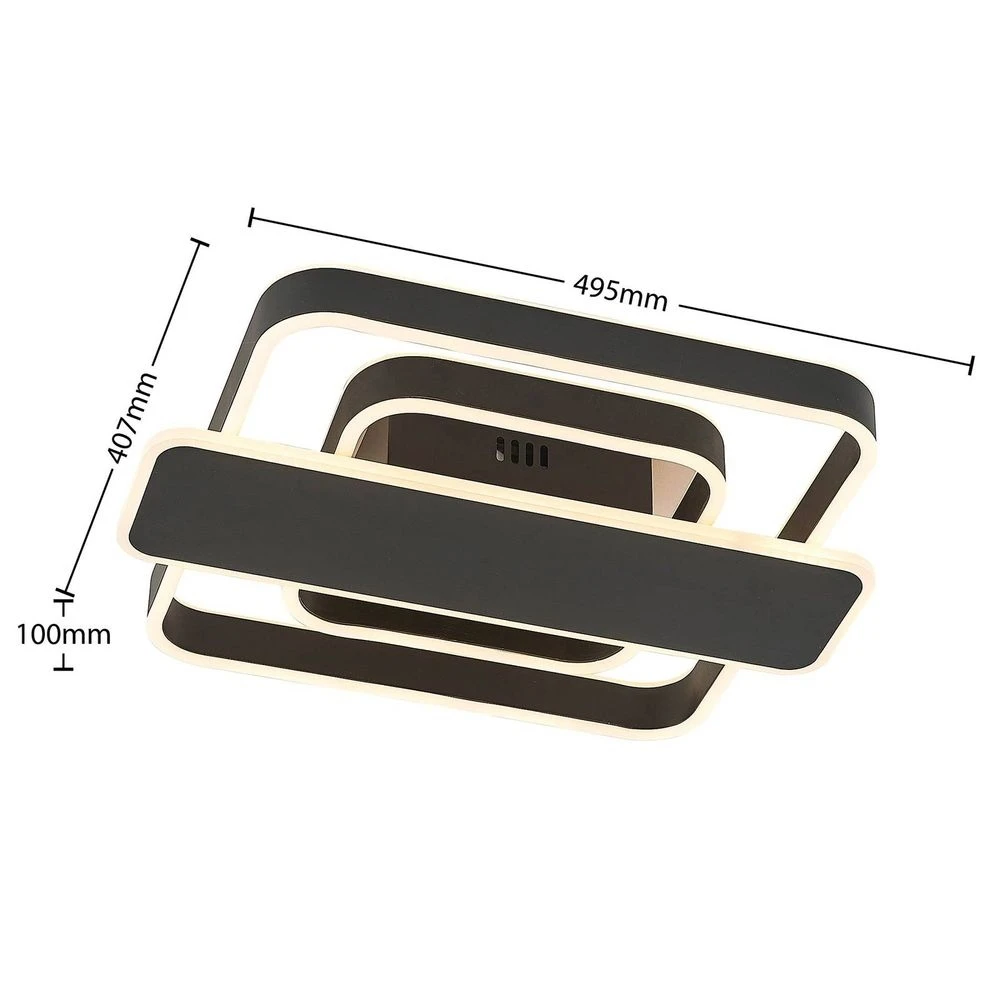 Lucande Lámparas Linetti Square 40 Lámpara De Techo Black - Lucande 4 Lucande Lámparas Linetti Square 40 Lámpara De Techo Black - Lucande - Imagen 4