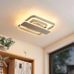 Lucande Lámparas Linetti Square 40 Lámpara De Techo Nickel - Lucande -Lucande Tienda de ventas 42519117108163