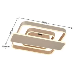 Lucande Lámparas Linetti Square 40 Lámpara De Techo Nickel - Lucande -Lucande Tienda de ventas 42519117108165