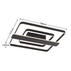 Lucande Lámparas Linetti Square 70 Lámpara De Techo Black - Lucande -Lucande Tienda de ventas 42519117108234