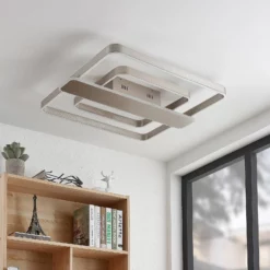 Lucande Lámparas Linetti Square 70 Lámpara De Techo Nickel - Lucande -Lucande Tienda de ventas 4251911710830 9922018 5