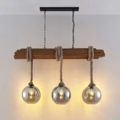 Lucande Lámparas Mevan 3 Lámpara Colgante Wood/Smoke - Lucande -Lucande Tienda de ventas 42519117112884