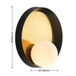 Lucande Lámparas Andelina Aplique De Pared Brass/Black/Opal - Lucande -Lucande Tienda de ventas 42519117121173