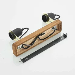 Lucande Lámparas Becky Aplique De Pared Wood/Black/Brass - Lucande -Lucande Tienda de ventas 42519117136886