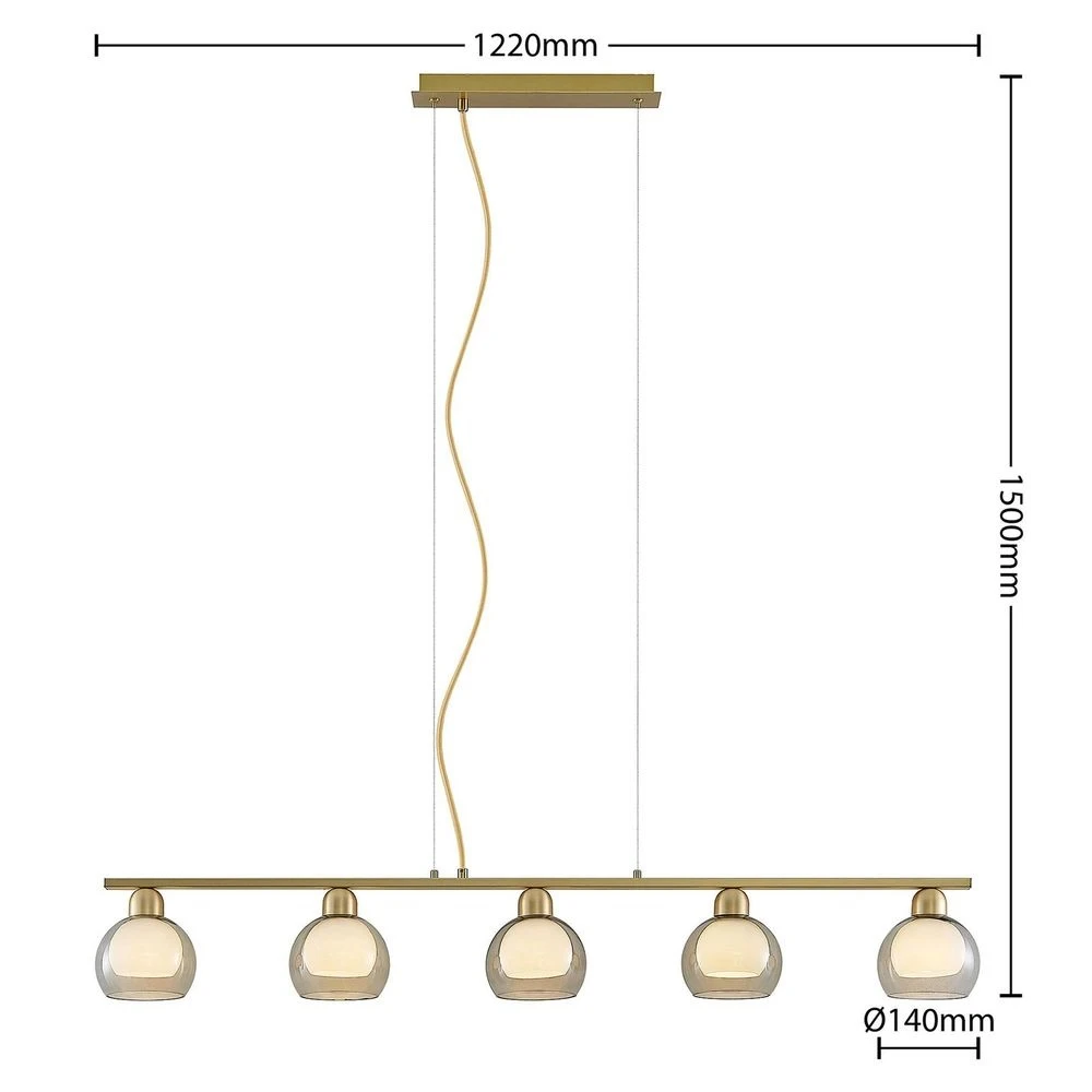 Lucande Lámparas Mylah 5 Lámpara Colgante Brass - Lucande 4 Lucande Lámparas Mylah 5 Lámpara Colgante Brass - Lucande - Imagen 4