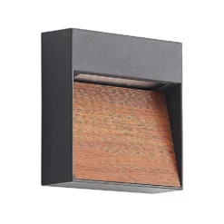 Lucande Lámparas Sylvett LED Aplique Exterior Dark Grey/Dark Wood - Lucande