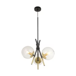 Lucande Lámparas Sotiana 3 Round Lámpara Colgante Black/Brass - Lucande -Lucande Tienda de ventas 4251911746365 3