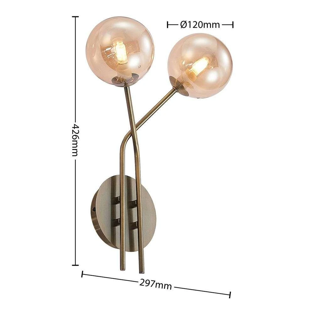 Lucande Lámparas Wynina 2 Aplique De Pared Brass/Amber - Lucande 5 Lucande Lámparas Wynina 2 Aplique De Pared Brass/Amber - Lucande - Imagen 5